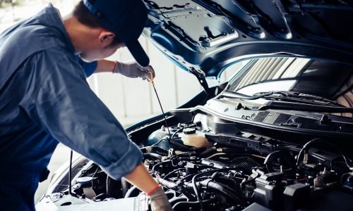 Car,Mechanic,Holding,Checking,Gear,Oil,To,Maintenance,Vehicle,By